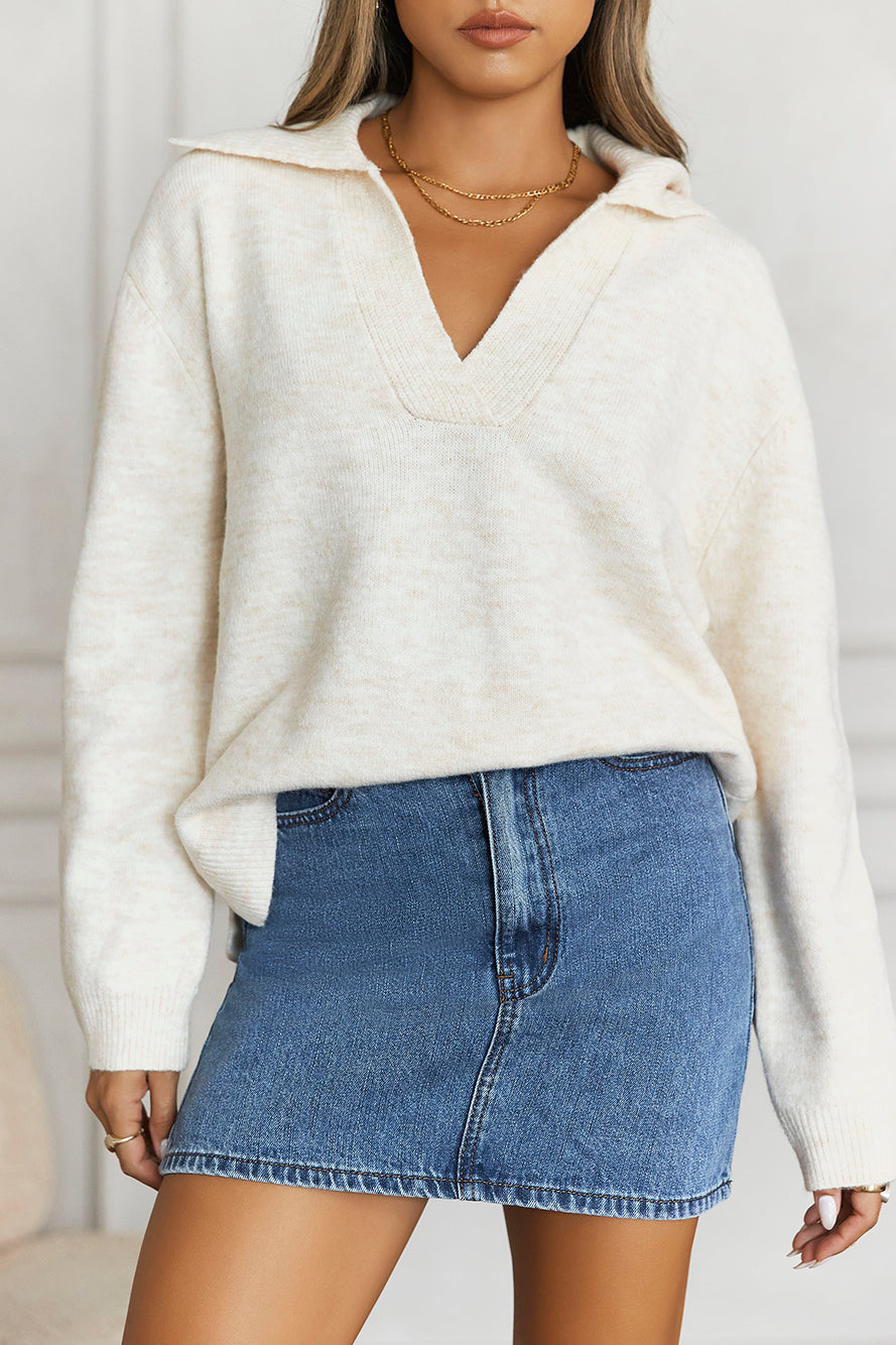 Winter Kiss Knitted Jumper Beige