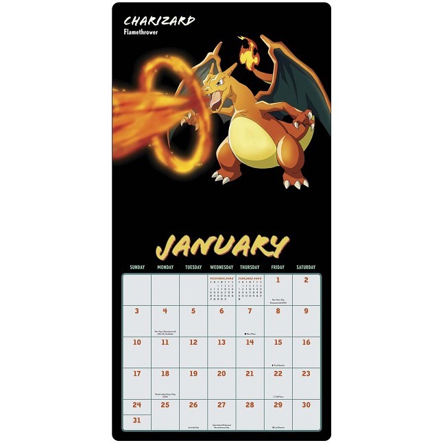 Pokémon Moves 2027 Wall Calendar